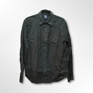 GAP Men's Black Long Sleeve Button Down Shirt - Medium